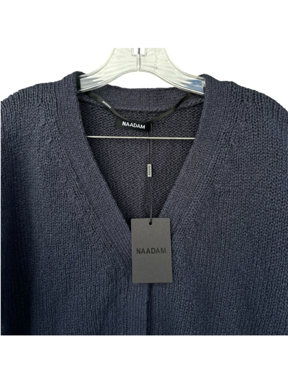 NWT NAADAM Chunky Cotton Oversized Cardigan Size Medium Washed Navy 100% cotton - Picture 2 of 10